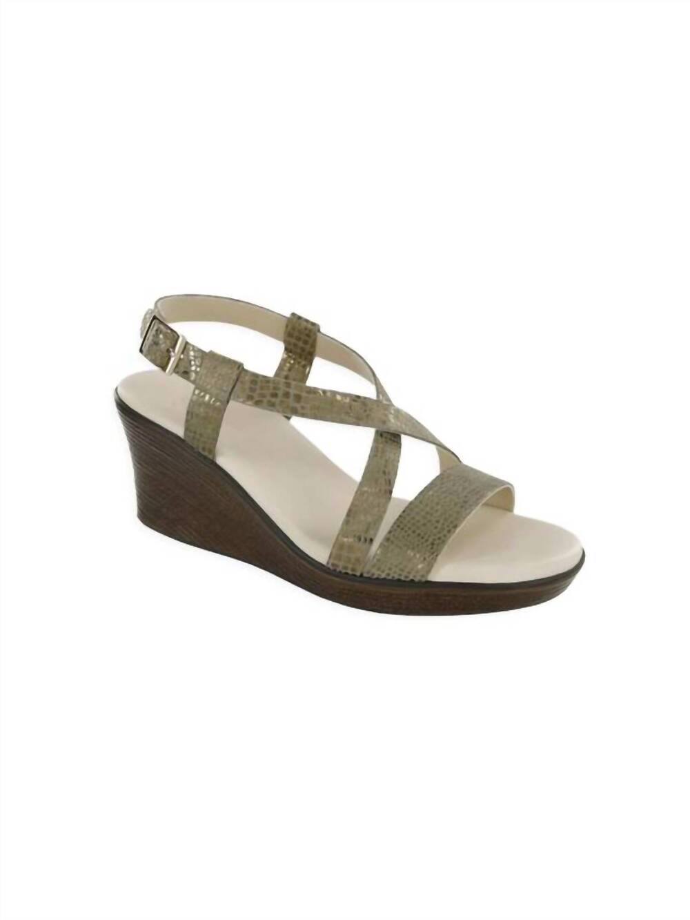 NEW SAS women's delight wedge heel sandals - wide in olive gold